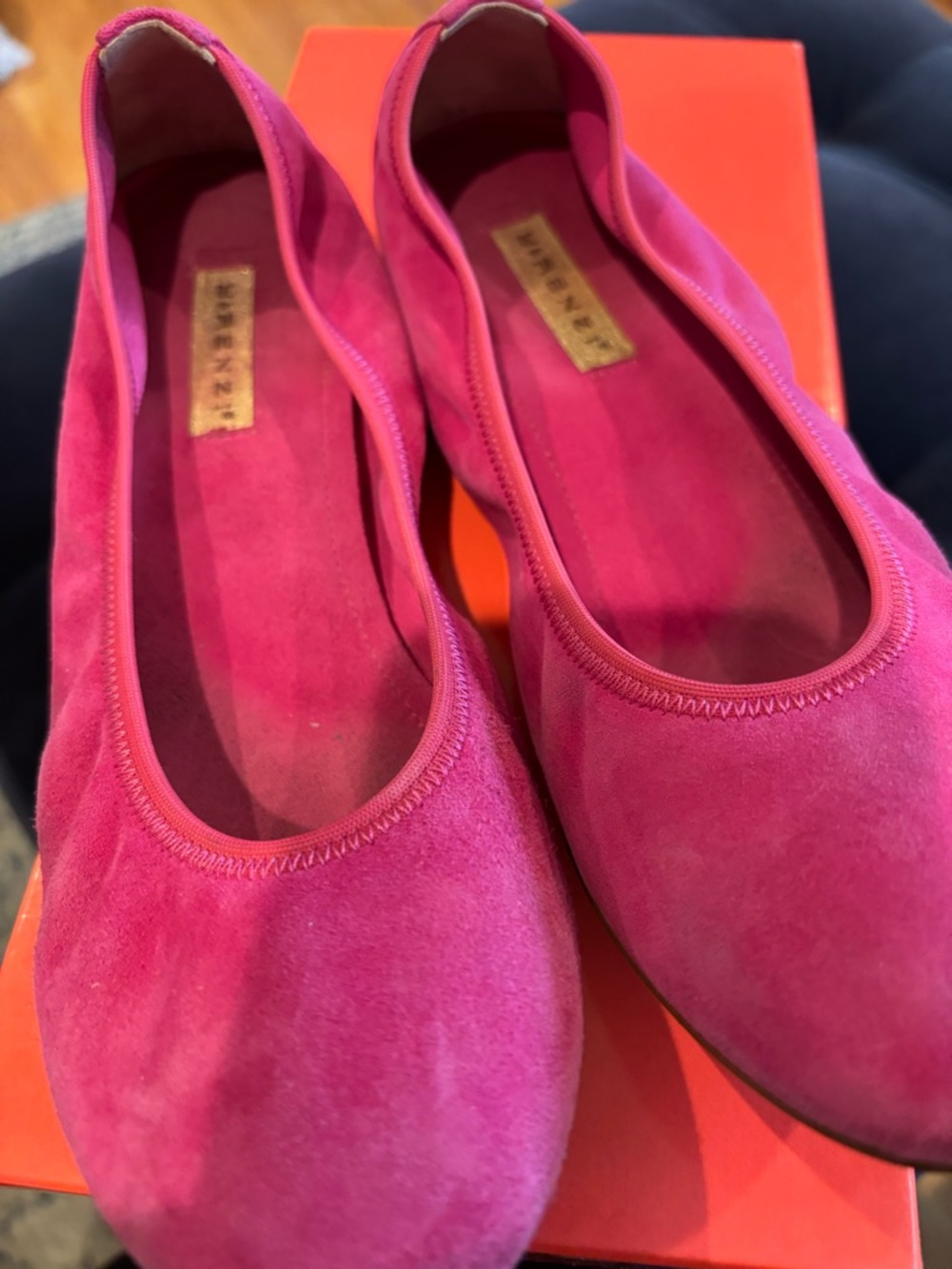 Gregory Fuchsia Suede Ballet Flats